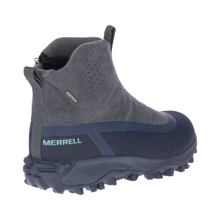 Chaussures Randonnée Merrell Thermo Snowdrift Zip Mid Shell Grise/Bleu Marine Femme | C.G.JGSR